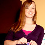 Third pic of Charming babe Ali Moorhead is playing with the panty and flashing the hot nub