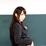 Second pic of Teacher Maho Sawai shows her slit in class