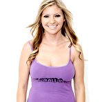 First pic of Blonde chippy Brianna Brooks stays in nothing but striped stockings when posing on cam