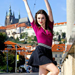 First pic of Sultry brunette Serena Wood is teasing with her erotic upskirtng in the street