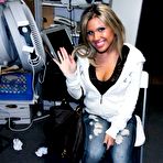 First pic of Sassy big boobed blonde Aubrey Adams deeply sucks cock then gets pounded by it