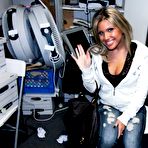 First pic of Horny blonde Aubrey Adams does a BJ which smears her makeup and rides the cock