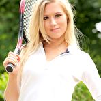 First pic of Sexy blonde Michelle Moist in her socks and tennis skirt | Only Tease Fan