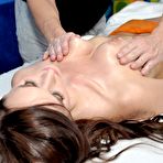 Fourth pic of Raven Jayden Taylors comes overdressed for her massage but strips her clothes and fucks hardcore.