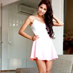 First pic of Cute dark haired babe Christy Charming takes her skirt off and teases with her pussy