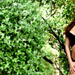 First pic of Charley S teasing in the garden wearing black lingerie | Web Starlets
