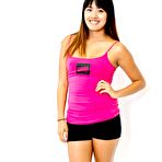 First pic of Asian honey Angelina Chung makes her solo session a softcore one by stripping a cute uniform.