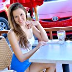 Fourth pic of Kinky gadget Coco Rose is performing the horny anal masturbation outdoor