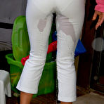 Second pic of Canadian girls wetting their pants jeans peeing pissing pictures story