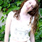 Second pic of Natural redhead girl Holly Hansen does outdoor striptease and demonstrates her bush