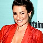 First pic of Lea Michele in short red dress at Comic-Con