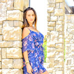 First pic of Busty FTV girl Ashley lifts her dress in public and toys at PinkWorld Blog