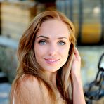 First pic of Beautiful little blonde Tayra A goes outside to show her shaved peach and itty bitty tits.