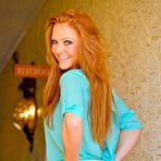 Second pic of Redhead teenager of the legal age Farrah Flower is showing sex toy sticking out of the nub