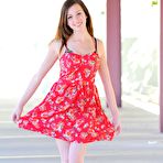 First pic of Cute brunette teen Victoria Voss gives a delicious outdoor striptease and shows off her perky body