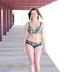 Third pic of Cute brunette teen Victoria Voss gives a delicious outdoor striptease and shows off her perky body