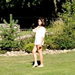 First pic of Brunette teaser Tess Lyndon is shamelessly masturbating her pussy in the park