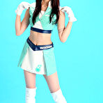First pic of Tsukasa Arai Asian is sexy steward in short skirt and long boots