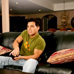 Second pic of Bosomy Latina chick Charley Chase is sexually playing with big cock and getting cumshot