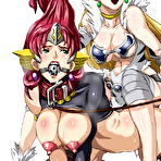 Second pic of Anime picture with blonde babe sucking her boss's huge cock