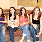 First pic of Raunchy group fuck session with Breanne Benson and her girlfriends rubbing and blowing cock