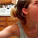 Fourth pic of Real amateur girlfriends having sexBlonde coed teen strips off indoors and posing for the camera