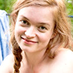 Fourth pic of All natural Laney flirting and peeing outdoors in nature at PinkWorld Blog
