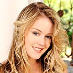 First pic of Curvy big titted blondie Brook Little pulls down her red bra and panties