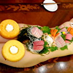 First pic of The office lady Yuna Hirose is used like a sushi plate | JapanHDV