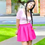 First pic of Lustful Latina chick Carline Ray is in the open air sticking dildo so deeply into the tight nub