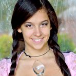 Third pic of Lustful Latina chick Carline Ray is in the open air sticking dildo so deeply into the tight nub