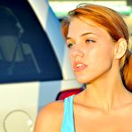 Second pic of Lewd redhead teen Daisy Dalton is packing the hot shaved beaver with long dildo toy