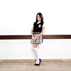 First pic of Sex Previews - Megan Rain striptease schoolgirl using a big red dildo on her wet holes