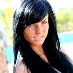 First pic of Eileen Young Busty Brunette Strips Sexy Bikini