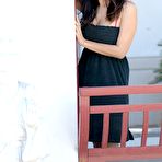 First pic of Yummy teen Mai Ly in black dress shows her juicy tits, nice ass and trimmed pussy in public.