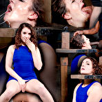 First pic of SexPreviews - Endza Adair in blue dress is metal bound mouth fucked with cumshots