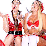 Second pic of Kissa Sins and Dani Daniels Playful Lesbian Sleigh Ride