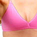 Fourth pic of Teen in erotic pink lingerie Natalie Beck is flashing her great nude titties