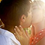 First pic of Lovely teen girl Molly Bennett sucks off her man and rides his wang outside in the sun