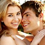 Fourth pic of Lovely teen girl Molly Bennett sucks off her man and rides his wang outside in the sun