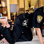 Fourth pic of Latin doll in uniform Miya Stone is doing foot job and getting heavily packed