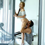 Second pic of 
      Ariel Temple stimulates his hard cock with her sexy feet
    