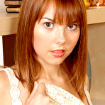 First pic of Silky softcore teen in panties Delila Darling shows her suckable tits and nipples at home.