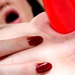 Third pic of The mouth of Kendall Karson is filled with sex toy while her pussy get pounded with cock
