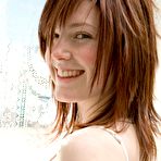 Second pic of Larissa from abbywinters.com - Cute redhead teen with pale skin toying her creamy pussy at Brdteengal