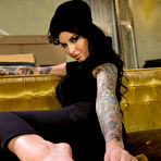 First pic of Hot alt chick Christy Mack gives a footjob and gets plowed by her new lover with huge cock