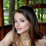 Fourth pic of Dazzling babe Loretta A is a very bad girl who likes to expose her shaved vagina.