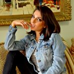 First pic of Curvy brunette Darcie Dolce strip teasing indoors at PinkWorld Blog