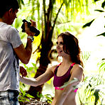 Second pic of Anya Olsen fucking in the forest while getting filmed