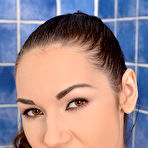 First pic of Slender brunette gadget Stacy Snake is rubbing and masturbating body in the shower